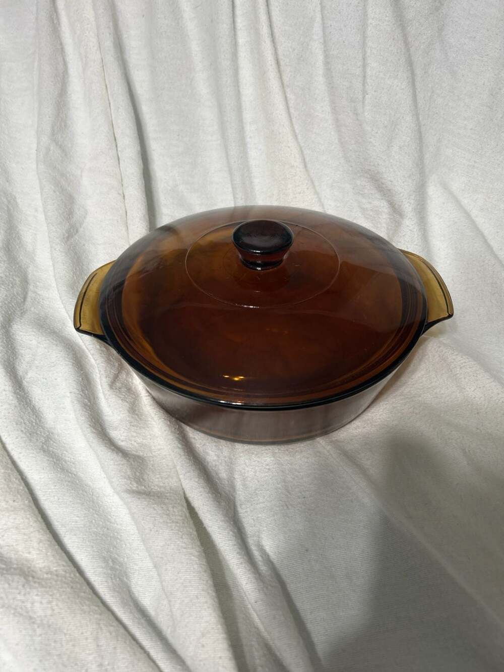 Vintage Anchor Hocking Fire King Harvest Amber Glass Casserole Baking Dish with